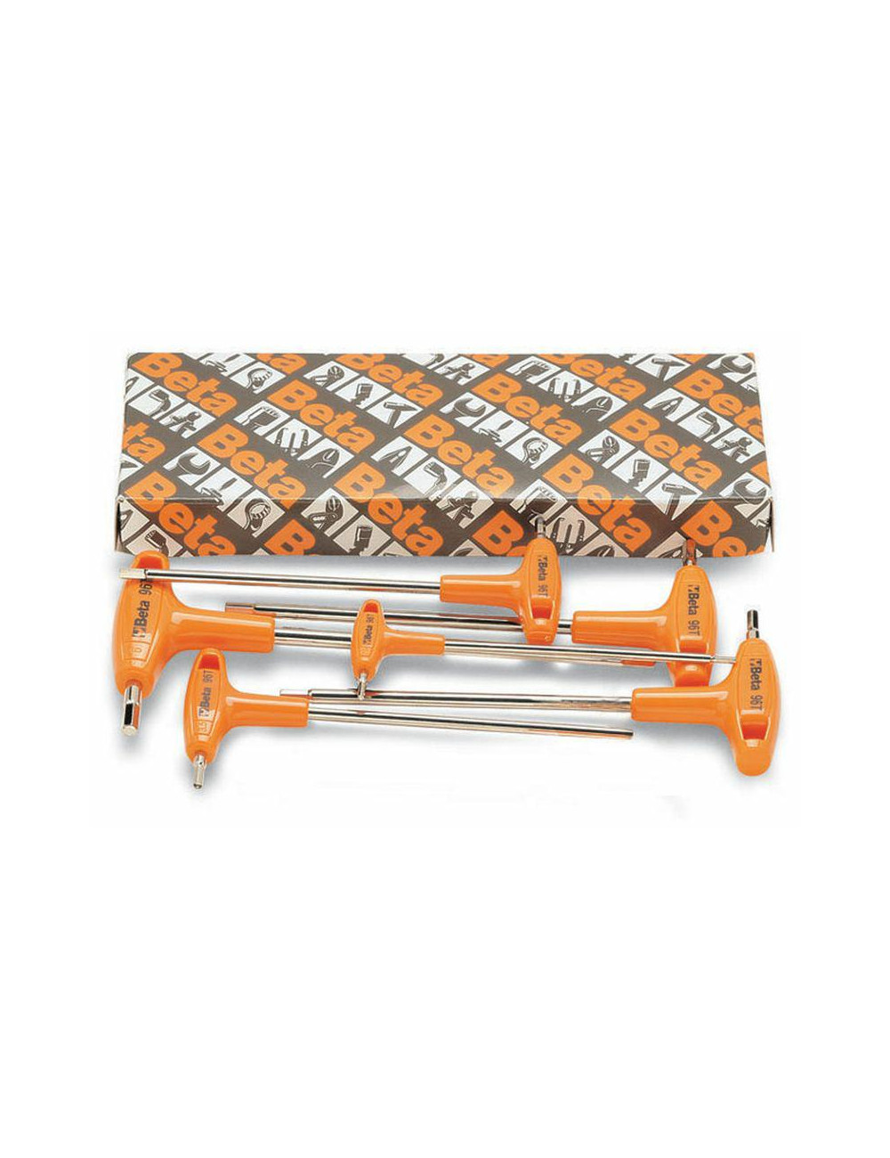 BETA KOMPLET KLUCZY TRZPIENIOWYCH KĄTOWYCH, SZEŚCIOKĄTNYCH Z RĘKOJEŚCIĄ 96T, 2-10MM, 6 SZTUK