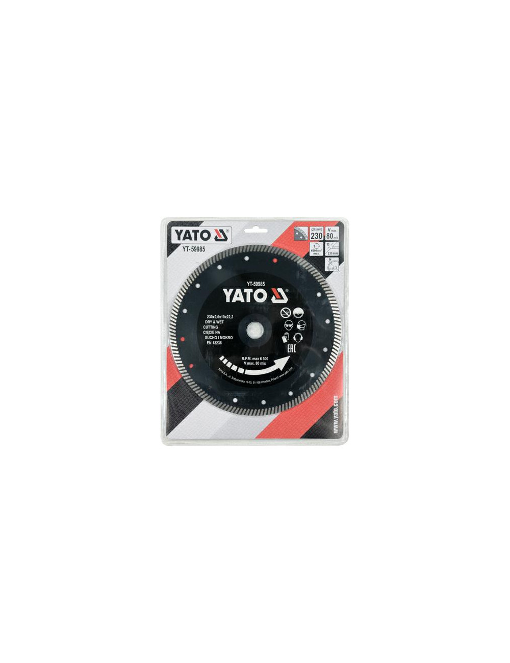 YATO TARCZA DIAMENTOWA TURBO DO GRESU 230 x 22,2mm 59985