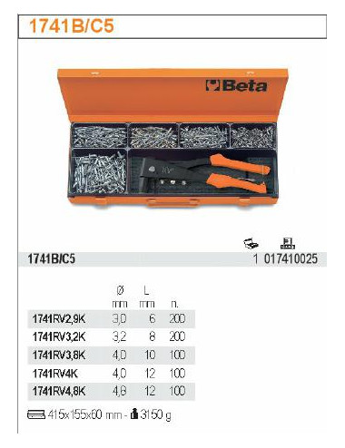 BETA NITOWNICA 1741B + ZESTAW NITÓW 700szt.