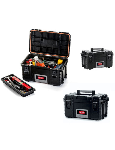 KETER SKRZYNKA NARZĘDZIOWA GEAR 22" 36L CZARNY SZARY