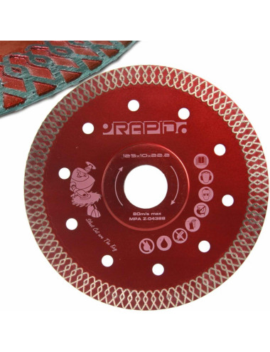 MAR-POL TARCZA DIAMENTOWA 125mm RAPID SILENT CUT RED