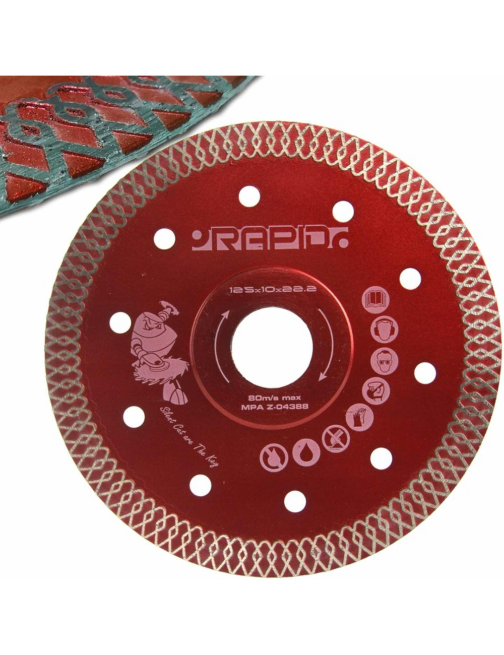 MAR-POL TARCZA DIAMENTOWA 125mm RAPID SILENT CUT RED