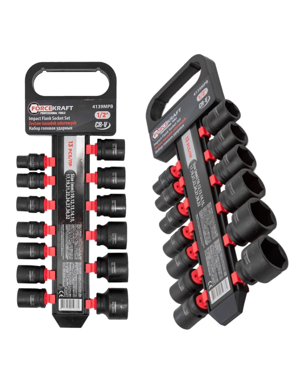 ROCKFORCE NASADKI UDAROWE KRÓTKIE 13szt.1/2" 10-32mm WIESZAK