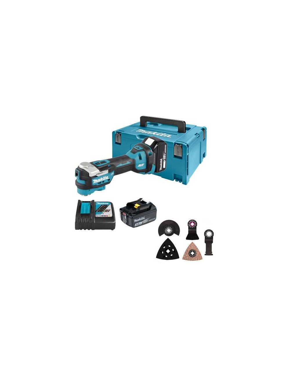 MAKITA NARZĘDZIE WIELOFUNKCYJNE 18V DTM52RFJX2 2x3,0Ah STARLOCK MAX + ZESTSAW E-16994