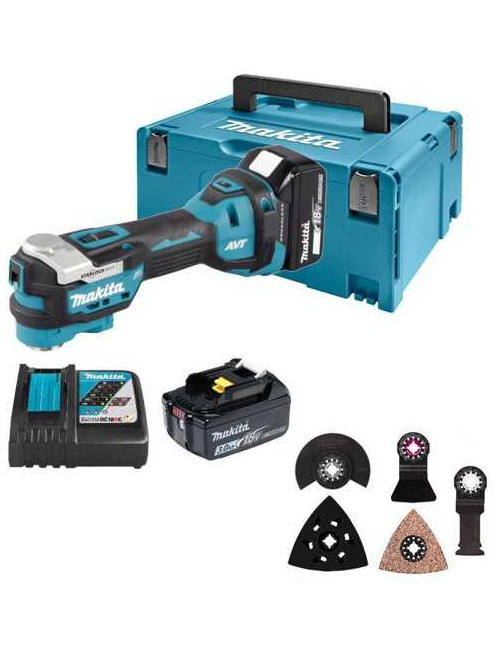MAKITA NARZĘDZIE WIELOFUNKCYJNE 18V DTM52RFJX2 2x3,0Ah STARLOCK MAX + ZESTSAW E-16994