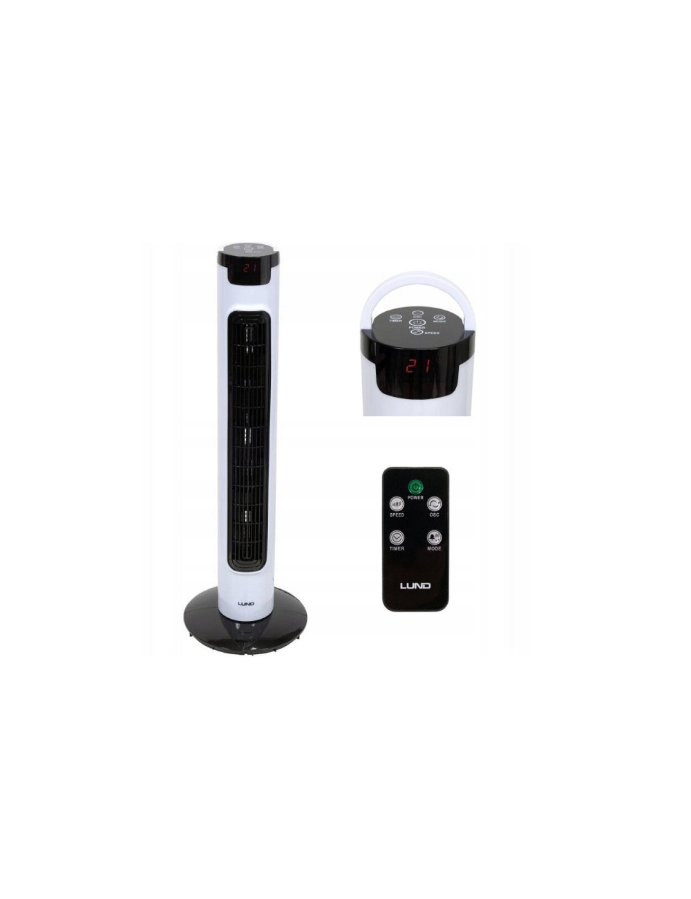 LUND WENTYLATOR PODŁOGOWY LED 50W, WYS. 81cm