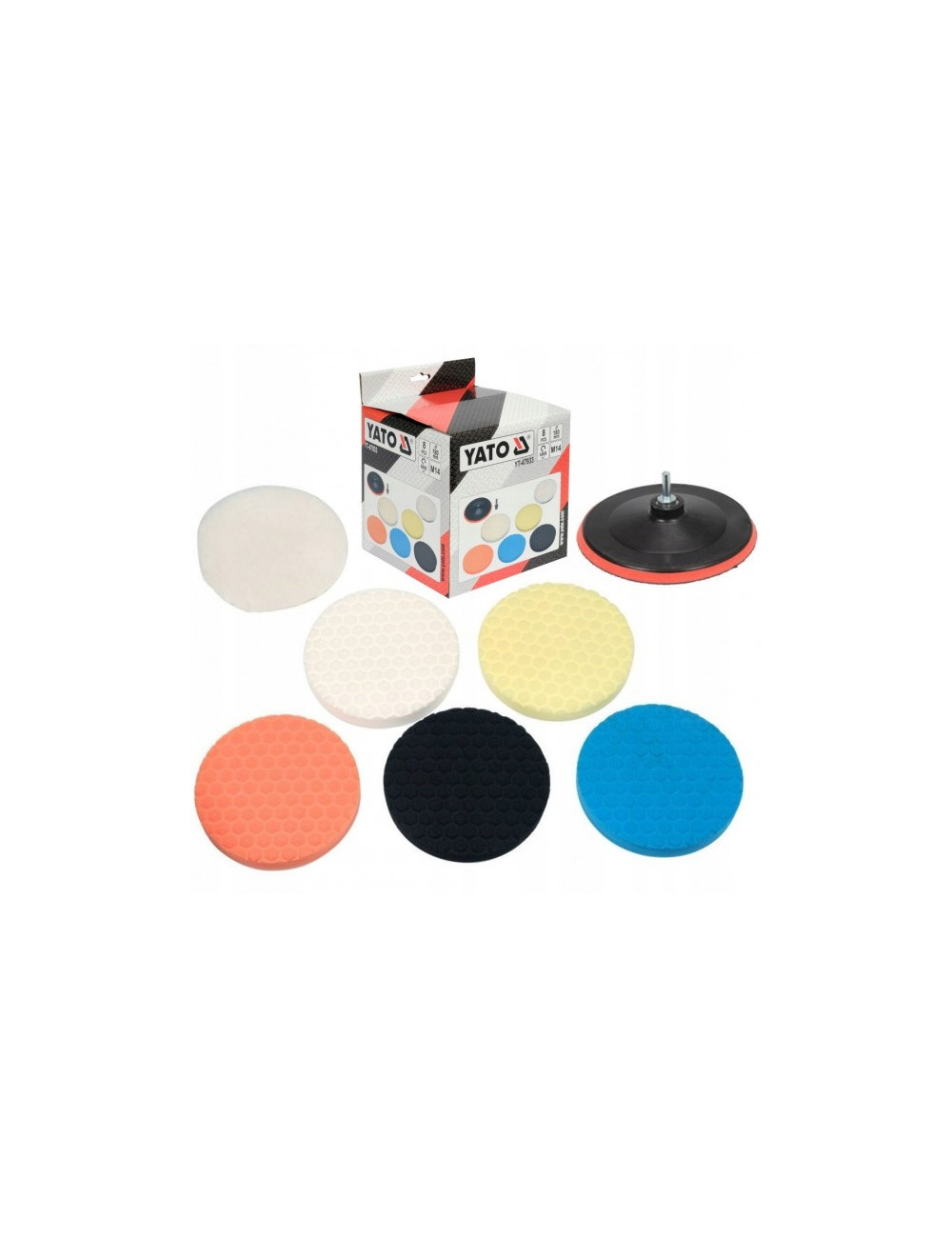 YATO ZESTAW DO POLEROWANIA 180mm, M14, 8szt.