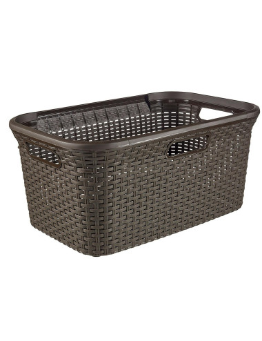 CURVER KOSZ NA PRANIE BIELIZNĘ "NATURAL STYLE" 45L CIEMNY BRĄZ