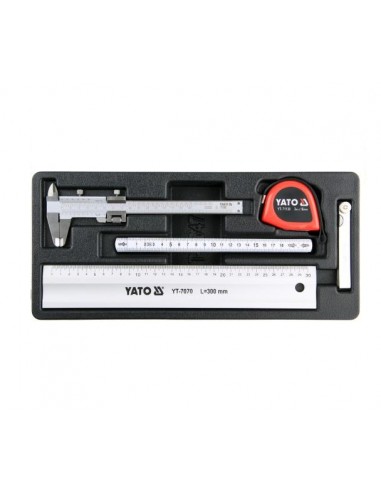 YATO ZESTAW NARZĘDZI MIERNICZYCH 5 elem. WKŁAD DO SZAFKI  YT-55474