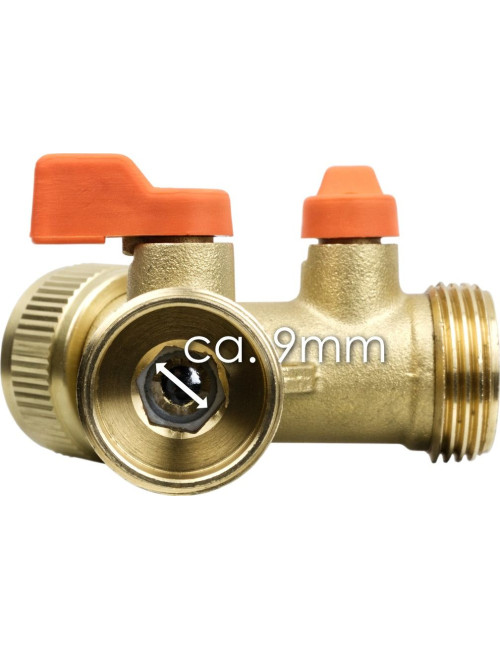 TRÓJNIK MOSIĘŻNY GW3/4" x 2 GZ3/4" ZAWORY KULOWE