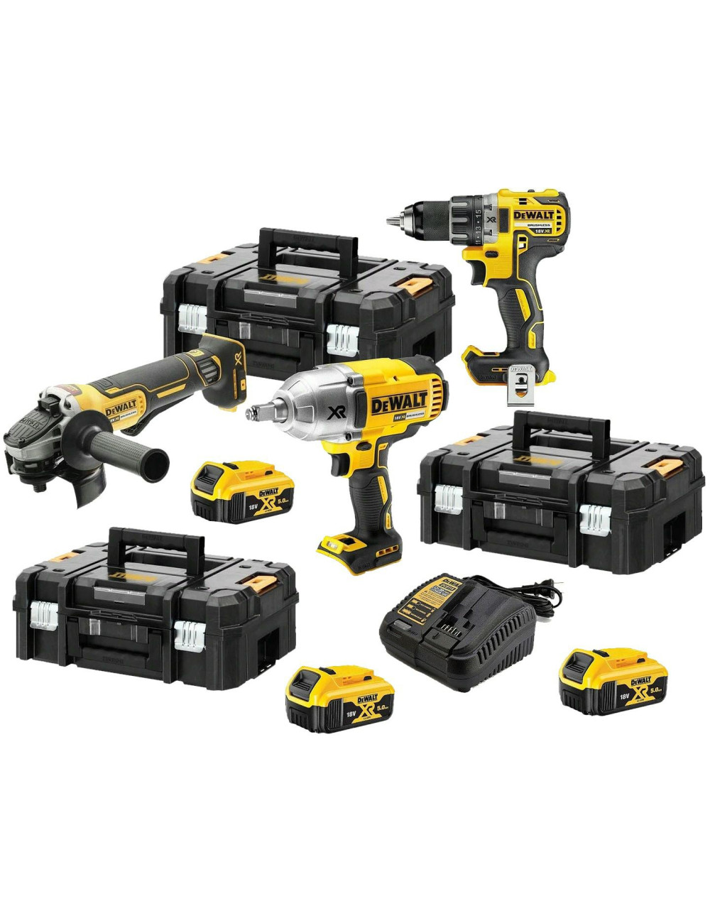 DEWALT ZESTAW COMBO 18V DCD791 +DCG406 +DCF899HN 3x5,0Ah 3xTSTAK