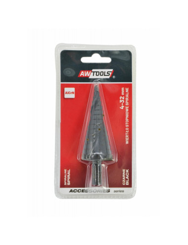 AWTOOLS WIERTŁO STOPNIOWE SPIRALNE 4-32mm AICrN CZARNE