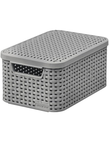 CURVER KOSZYK S Z POKRYWĄ 6L JASNY SZARY