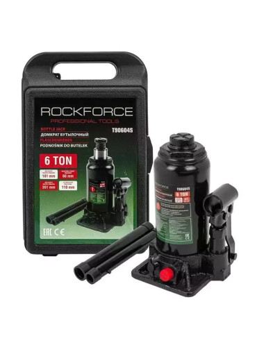 ROCKFORCE DŹWIGNIK PODNOŚNIK BUTELKOWY TŁOK HYDRAULICZNY 6T 181 - 351mm + WALIZKA