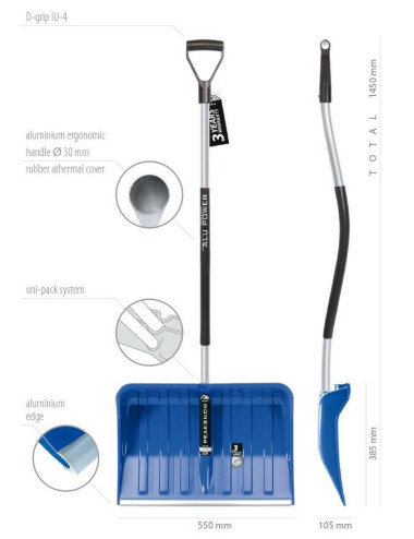 PROSPERPLAST ŁOPATA DO ŚNIEGU ALUTUBE ERGO NIEBIESKA