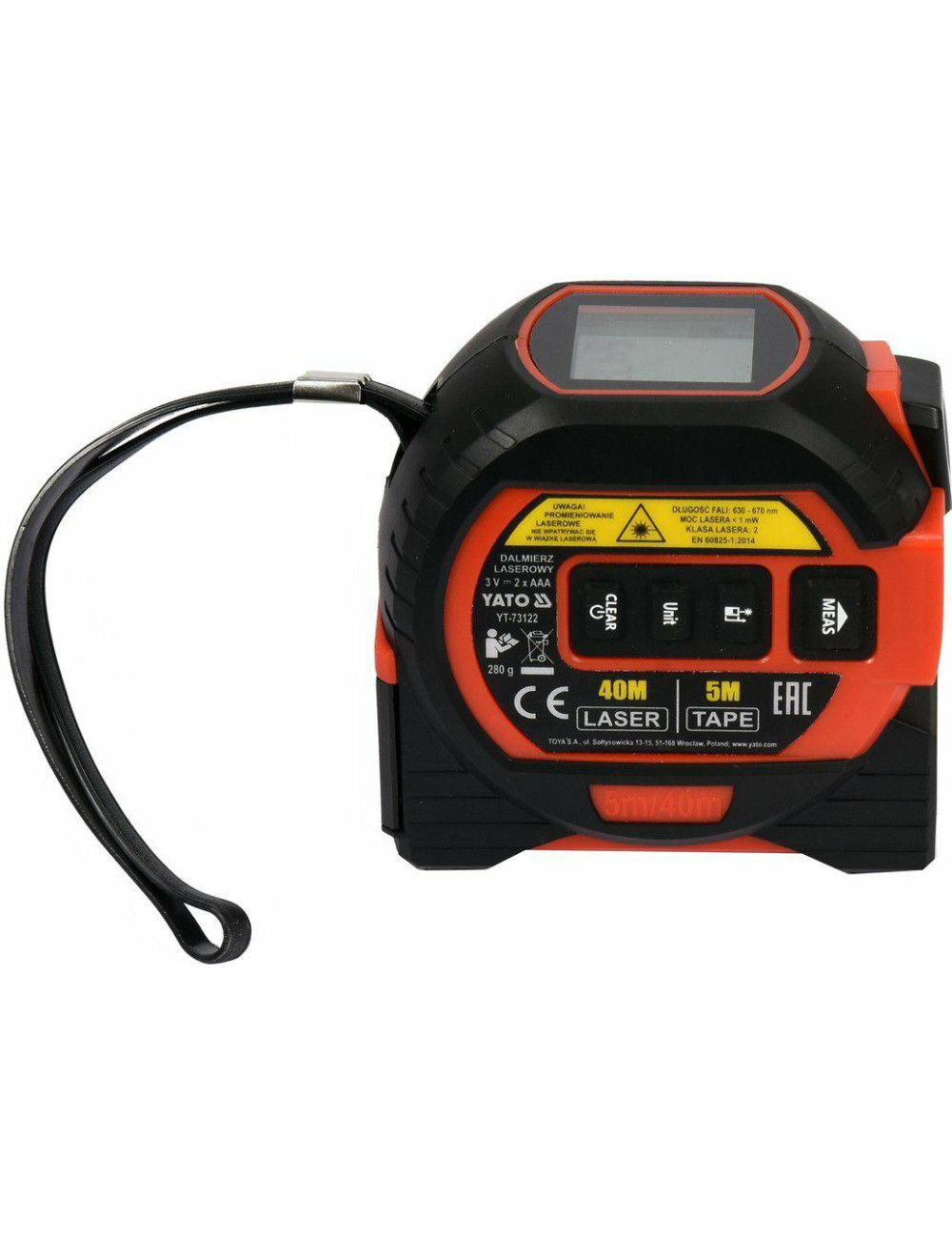 YATO DALMIERZ LASEROWY 40m Z MIARĄ ZWIJANĄ 5m YT-73122