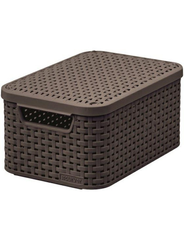 CURVER KOSZYK S Z POKRYWĄ 6L CIEMNY BRĄZ