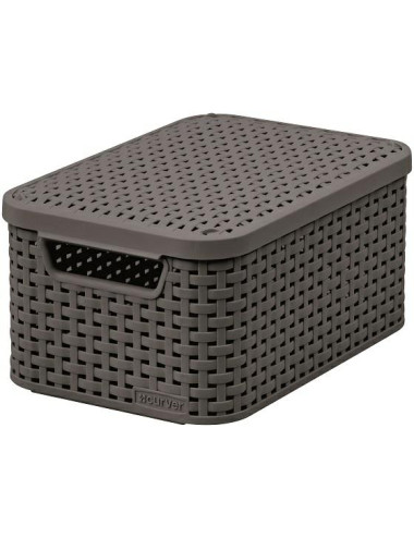 CURVER KOSZYK S Z POKRYWĄ 6L CIEMNY SZARY