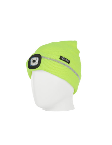 GEKO CZAPKA ZIMOWA Z LAMPKĄ LED OSTRZEGAWCZA ŻÓŁTA