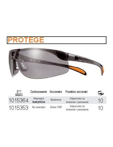 BETA OKULARY OCHRONNE PROTEGE SZARE