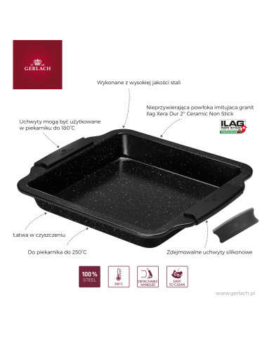 GERLACH FORMA STALOWA GRANITEX KWADRATOWA 23cm