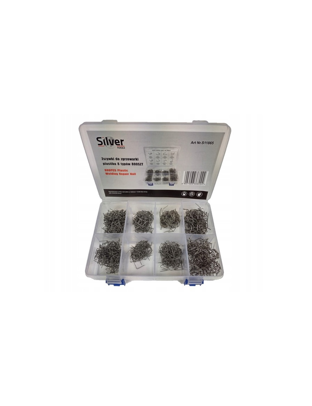 ZSZYWKI DO ZGRZEWAREK PLASTIKU 800szt. MIX SILVER