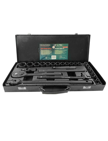 ROCKFORCE ZESTAW KLUCZY UDAROWYCH 26el. 1/2" 6KĄT. (8-32mm)