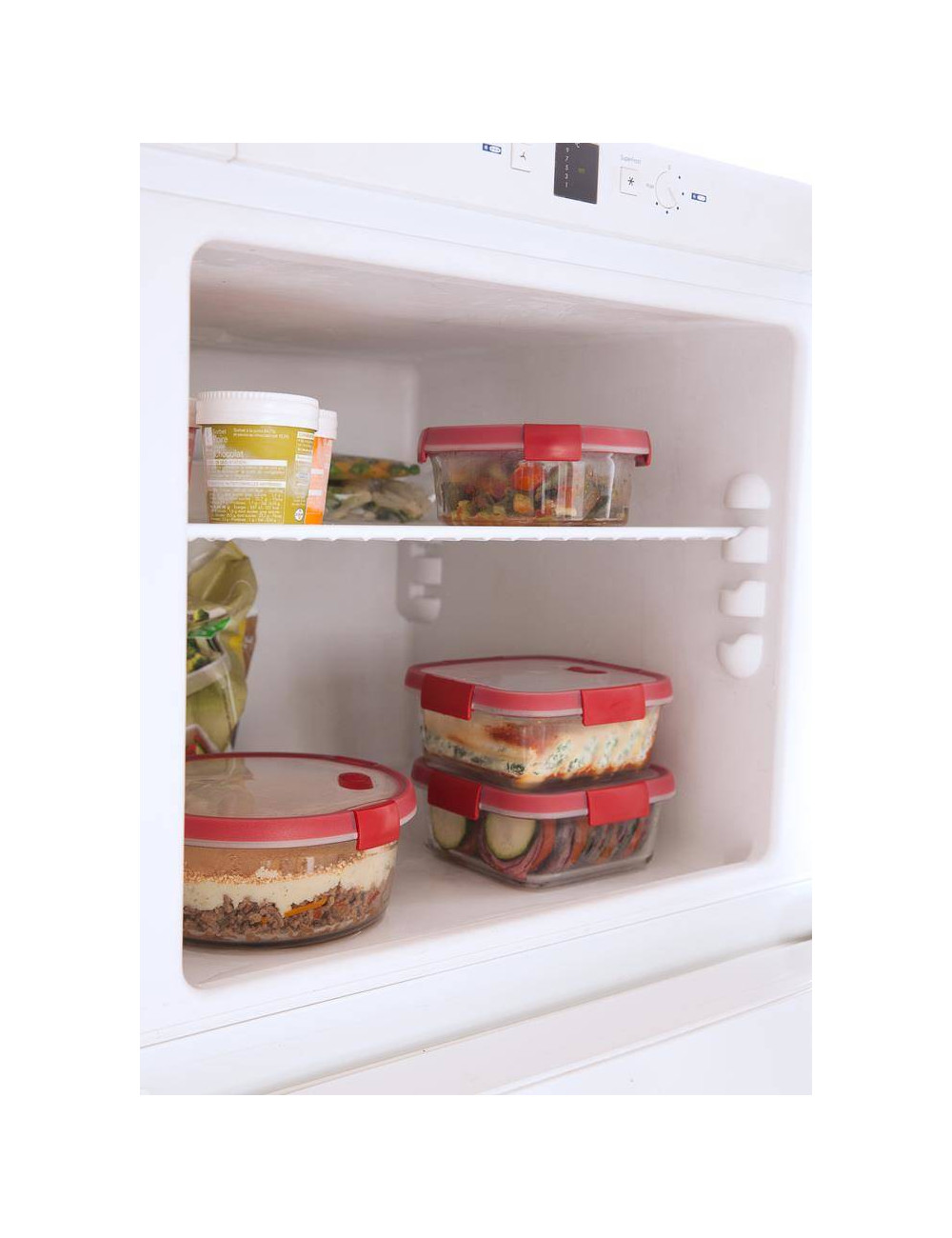 CURVER POJEMNIK COOK OKRĄGŁY 1,2L TRANSPARENTNY CZERWONY