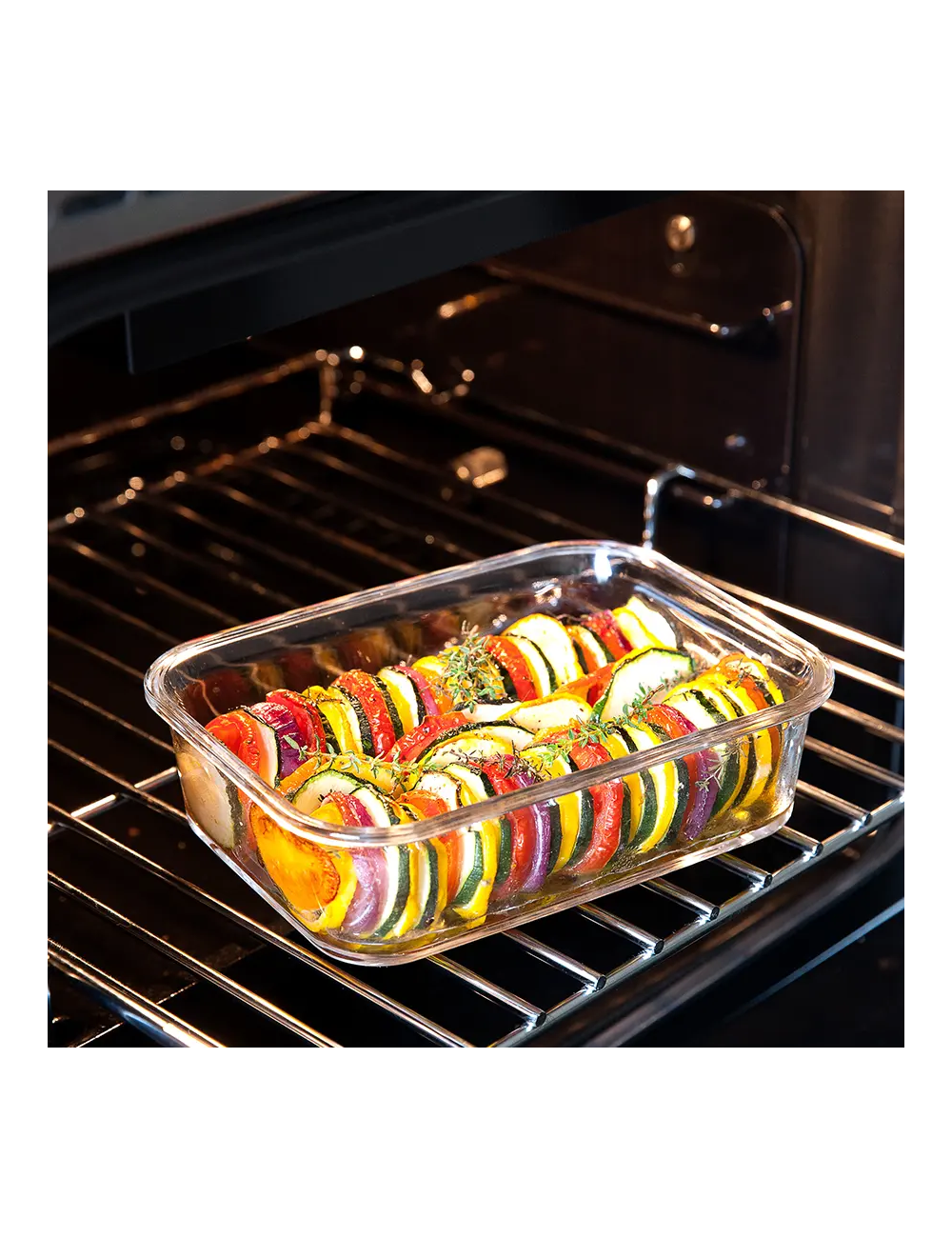 CURVER POJEMNIK COOK PROSTOKĄTNY 0,9L TRANSPARENTNY CZERWONY