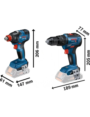 BOSCH ZESTAW 18V GDX 180-LI + GSR 18V-50 2x5,0Ah L-CASE