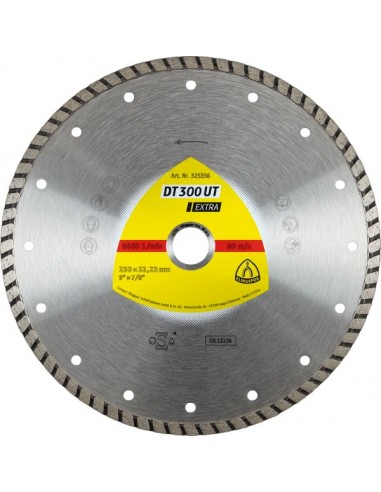 KLINGSPOR TARCZA DIAMENTOWA TURBO 230mm x 2,5mm x 22,2mm EXTRA DT300UT, BETON