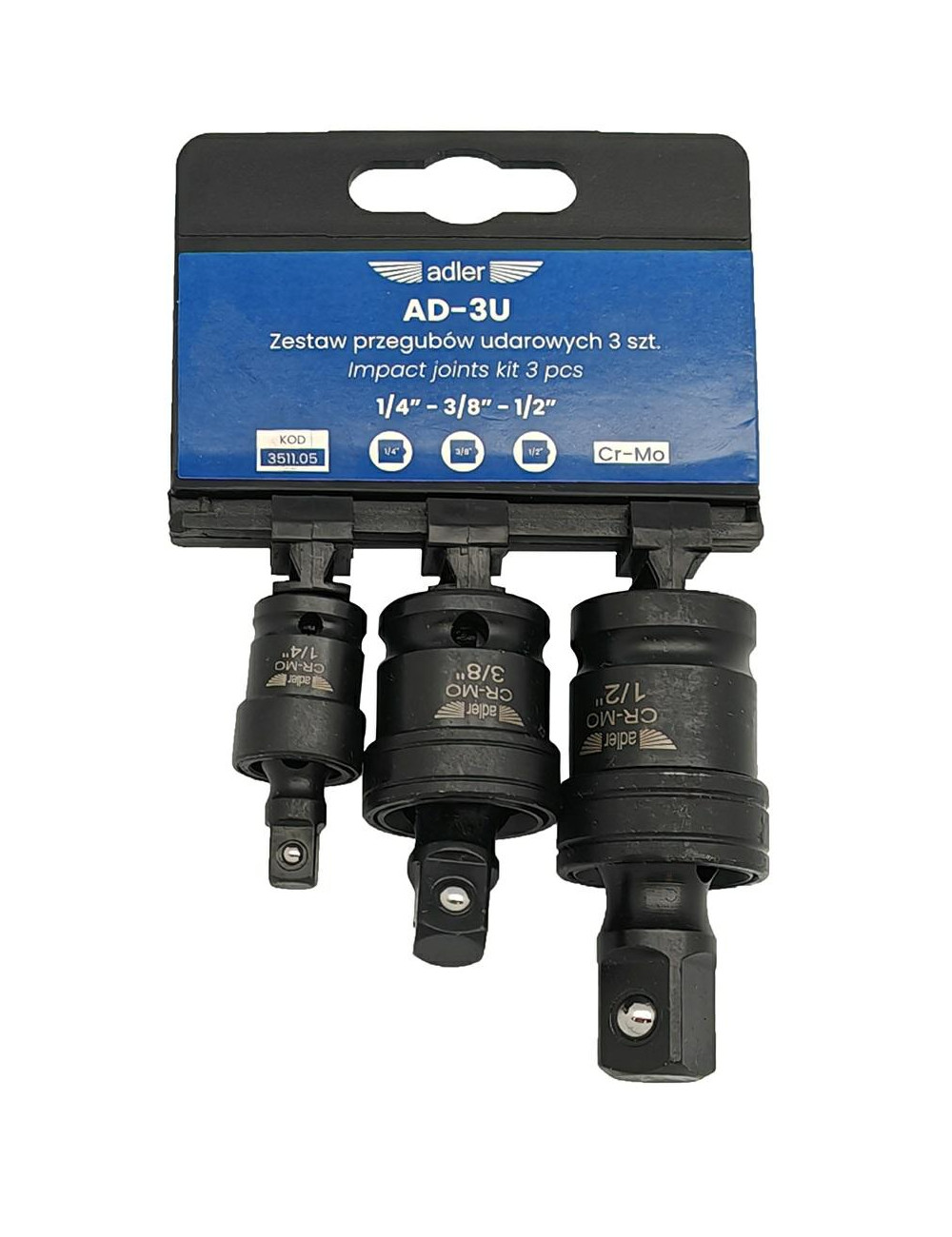 ADLER ZESTAW PRZEGUBÓW UDAROWYCH 3szt AD-3U