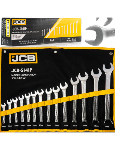 JCB KLUCZ PŁASKO-OCZKOWY KOMPLET 14el. (10-32mm)