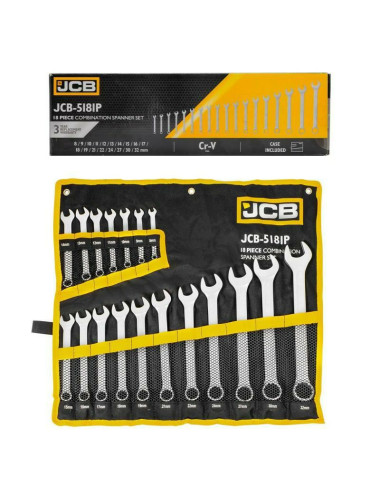 Zestaw kluczy płasko-oczkowych 8-32mm JCB