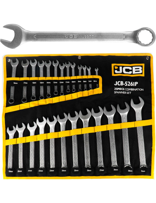 JCB KLUCZ PŁASKO-OCZKOWY KOMPLET 25el. (6-32mm)