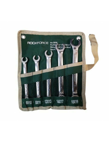 ROCKFORCE KLUCZ PŁASKI PÓŁOTWARTY KOMPLET 7szt. 8-19mm