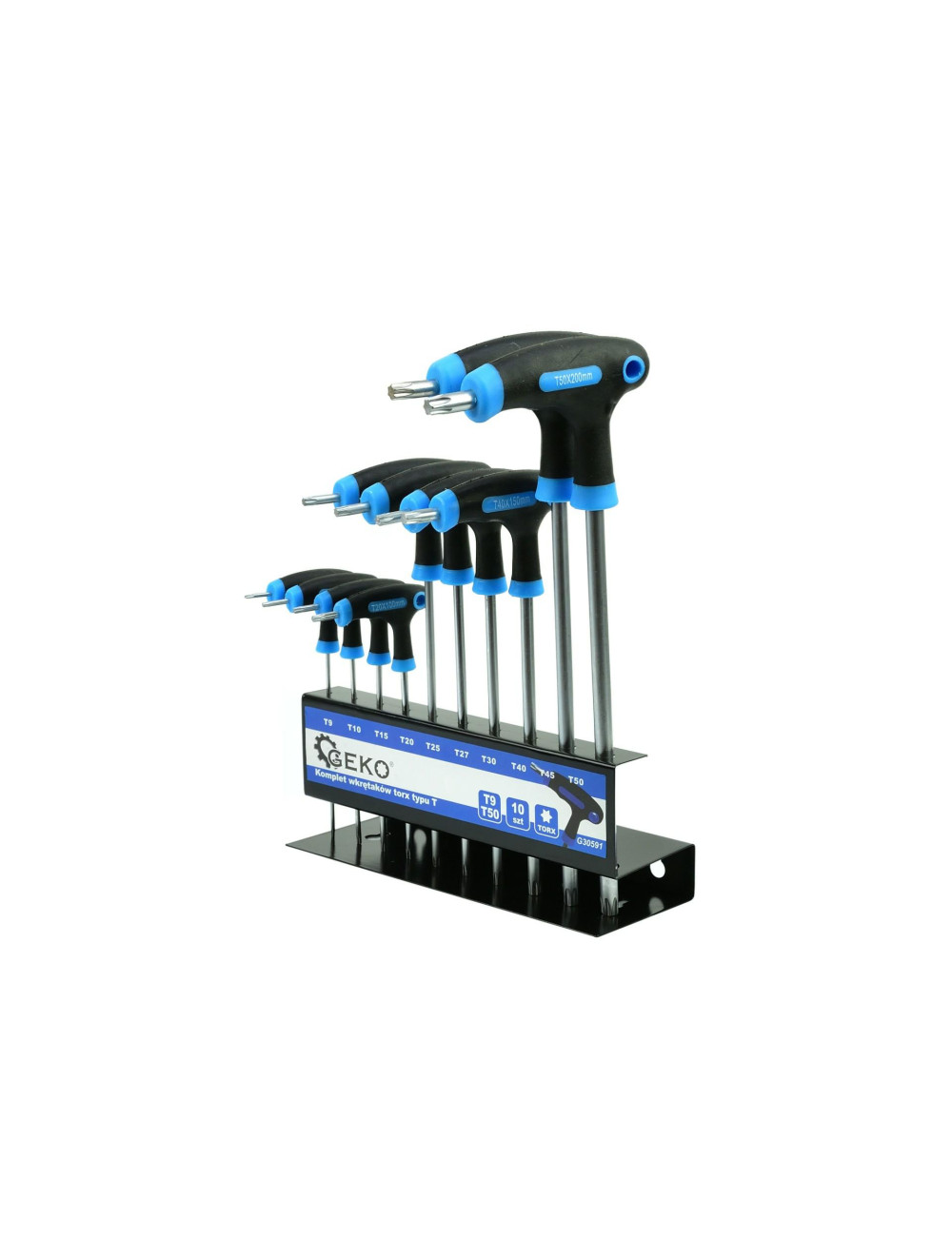 GEKO KLUCZ TORX TYP "T" T9-T50mm 10el.+STOJAK
