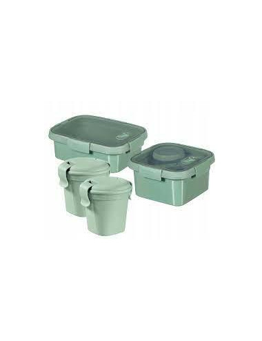 CURVER ZESTAW 4 POJEMNIKÓW NA ŻYWNOŚĆ 2x0,4L+1L+1,1L ZIELONY