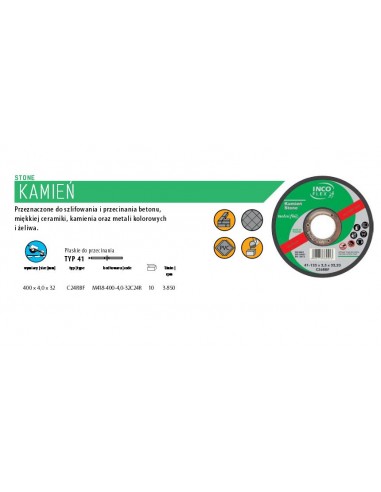 INCOFLEX TARCZA DO CIECIA KAMIENIA 400x4,0x32mm