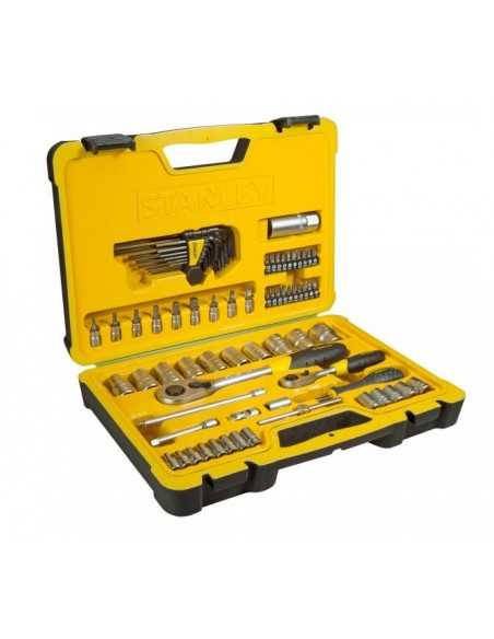 STANLEY ZESTAW  KLUCZY 1/4",1/2" 75 elem.