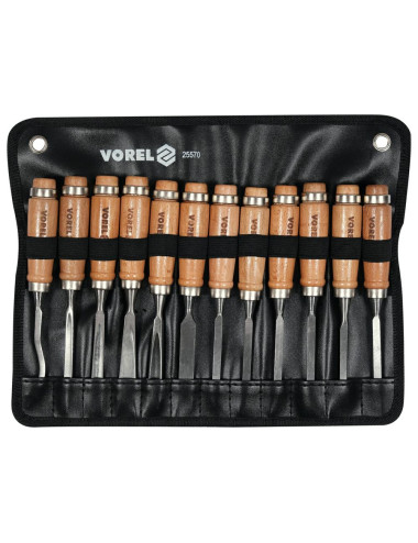 VOREL DŁUTA DO DREWNA KOMPLET 12szt.