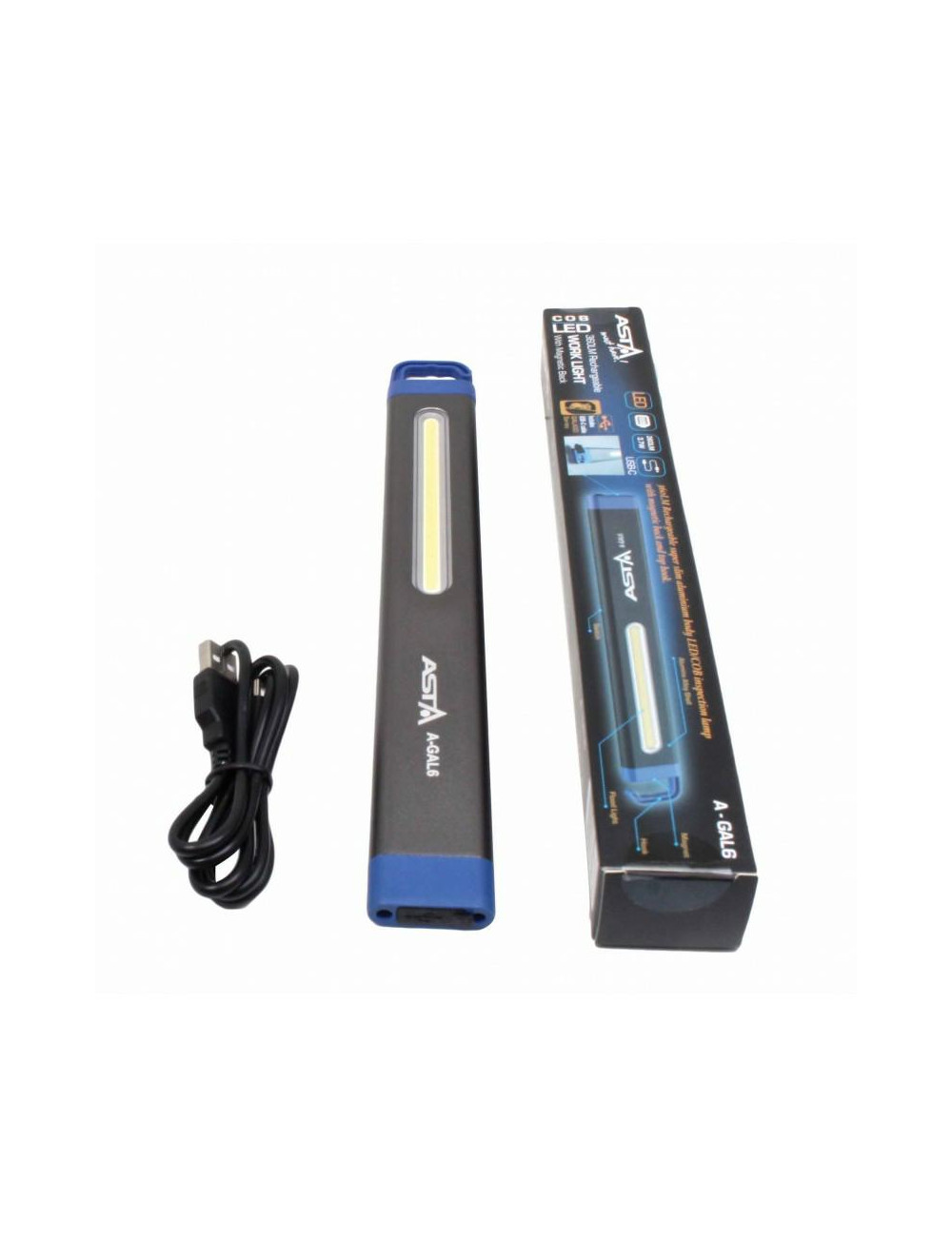 ASTA LAMPA AKUMULATOROWA LED COB ZE STOPU AL 360LM