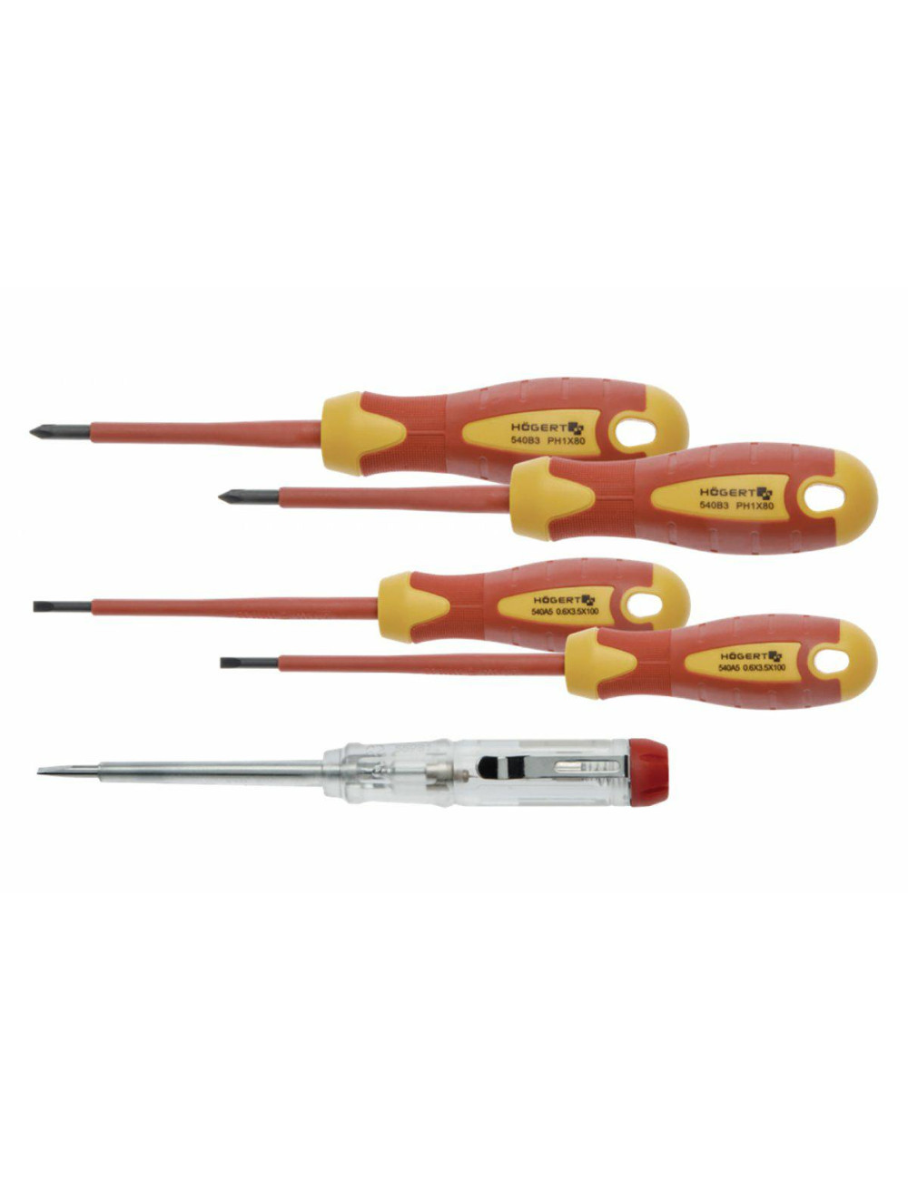 HOEGERT WKRĘTAKI IZOLOWANE KOMPLET 5szt. 1000V S2