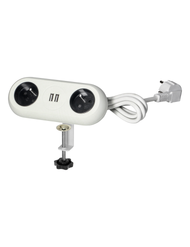 ORNO GNIAZDO 2x 2P+Z, 2xUSB, PRZEWÓD 3x1,0mm² - 1,5m BIAŁY