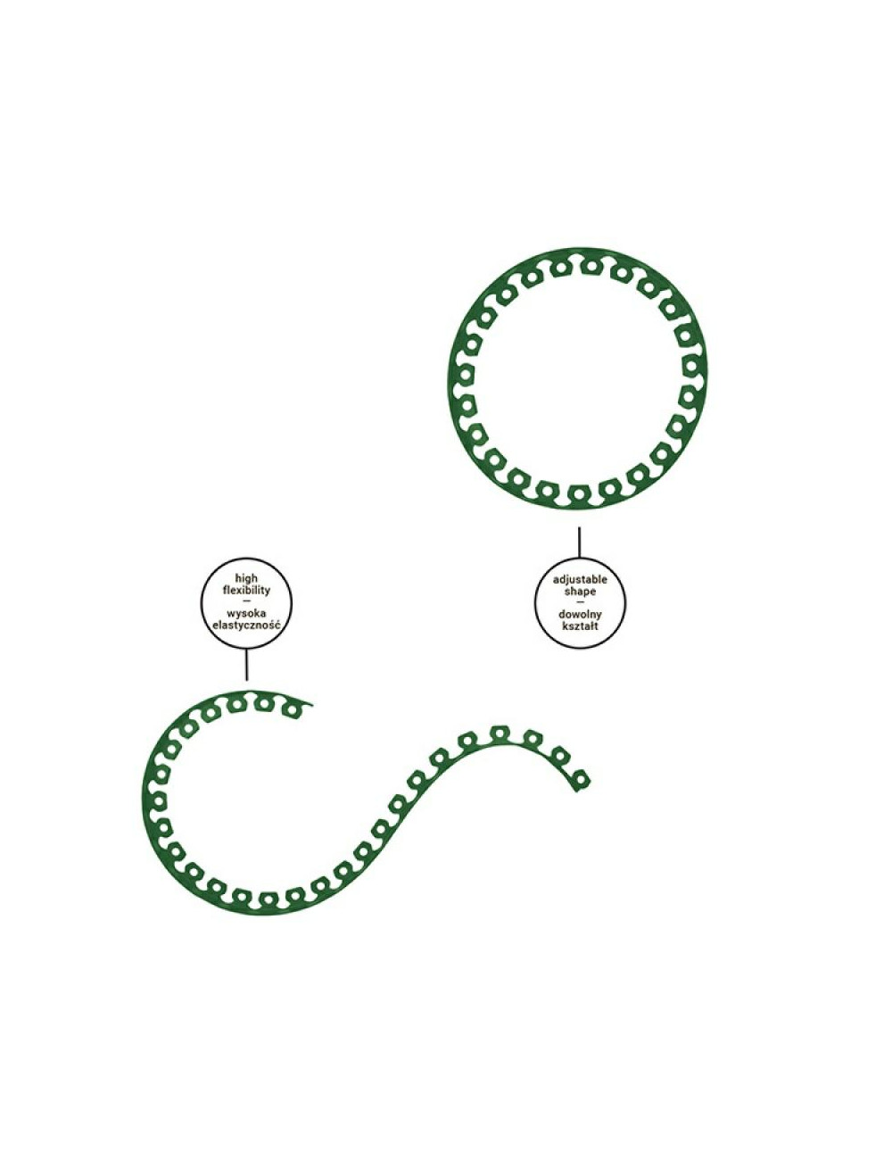 ZESTAW OBRZEŻY TRAWNIKOWYCH 40mm EASY BORDER ZIELONE BRADAS