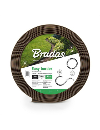 ZESTAW OBRZEŻY TRAWNIKOWYCH 40mm EASY BORDER BRĄZOWE
