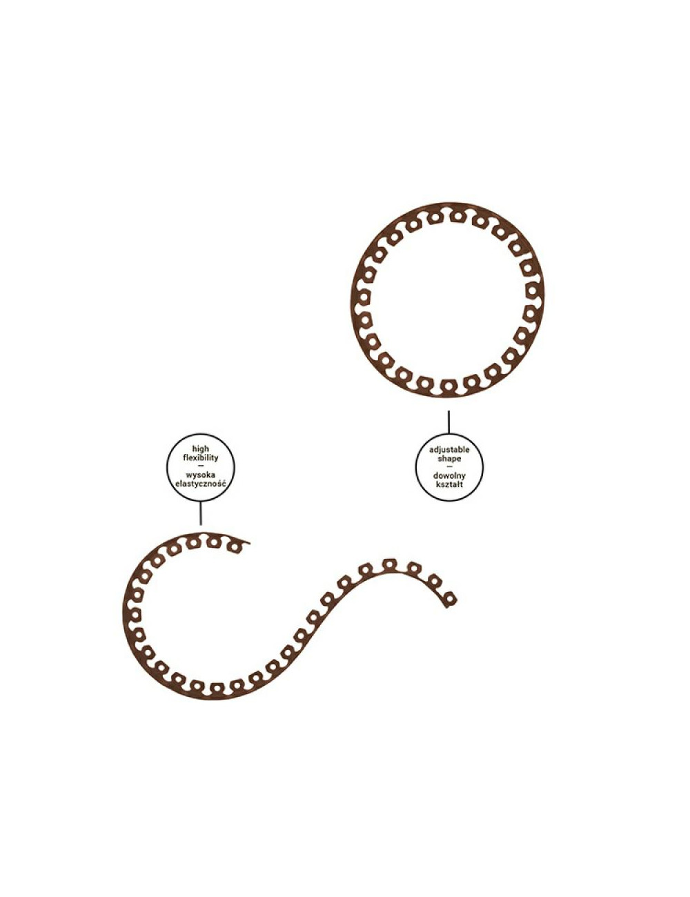 ZESTAW OBRZEŻY TRAWNIKOWYCH 40mm EASY BORDER BRĄZOWE