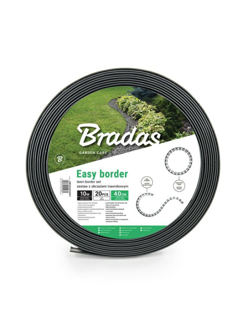ZESTAW OBRZEŻY TRAWNIKOWYCH 40mm EASY BORDER GRAFITOWE