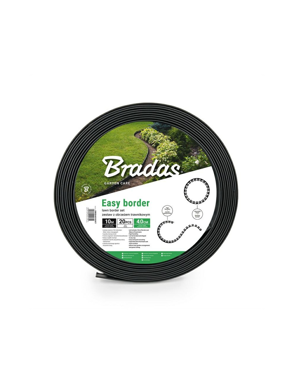ZESTAW OBRZEŻY TRAWNIKOWYCH 40mm EASY BORDER CZARNE