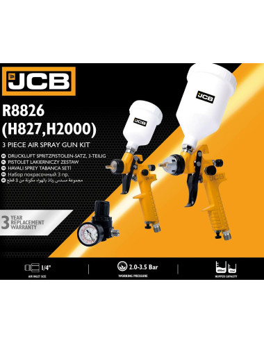 JCB PISTOLET LAKIERNICZNY ZESTAW 3el.